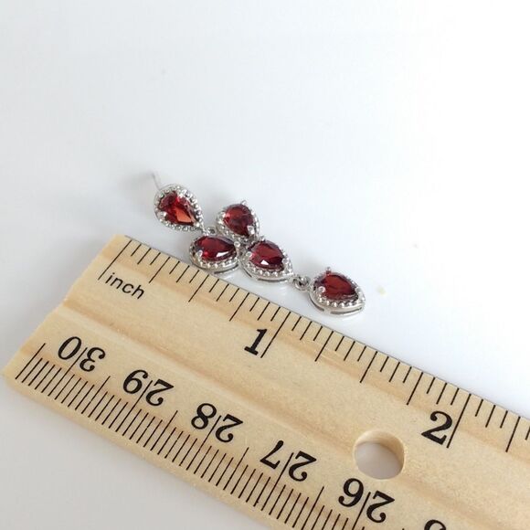 Genuine Garnet Chandelier Earrings Dangle 5.2 cttw - Picture 6 of 7